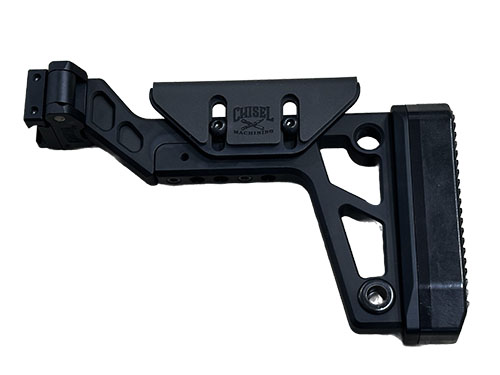 Chisel Machining 1913F er en robust sammenleggbar kolbe med justerbar lengde, høydejusterbart kinnstøtte og solid konstruksjon for AR-plattformer.